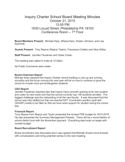 Inquiry Charter School Board Meeting Minutes