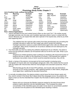 The Cell Physiology Study Guide, Chapter