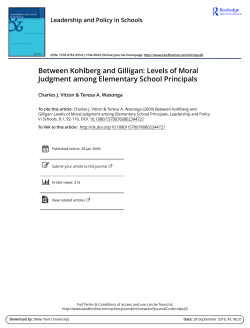 Levels of Moral Judgment among Elementary School Principals