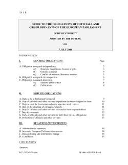Guide to the obligations of officials and other servants of the