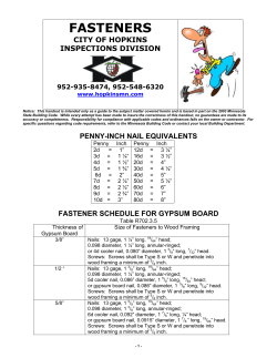 fastener guide - Ontario Natural Building Coalition