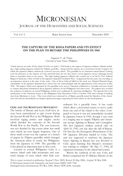 The Capture of the Koga Papers and its Effect on the Plan to retake the