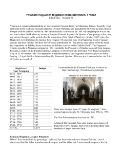 Marennes - Huguenot Migration Report