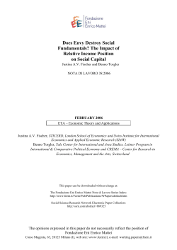 Does Envy Destroy Social Fundamentals? The Impact of Relative