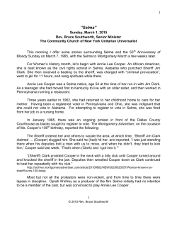 &ldquo;Selma&rdquo; &ndash; Sunday, March 1, 2015