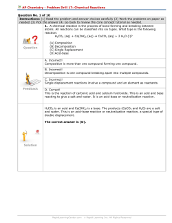 Problem Solving Drill - Rapid Learning Center
