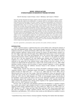 1 MODEL VERSUS NATURE: HYDRODYNAMICS IN MANGROVE
