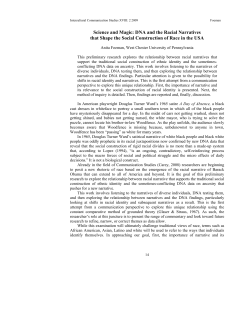 DNA and the Racial Narratives that Shape the Social Construction of