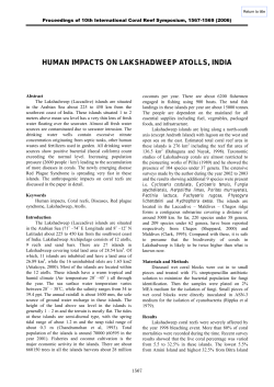HUMAN IMPACTS ON LAKSHADWEEP ATOLLS, INDIA