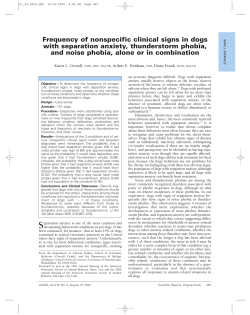 Frequency of nonspecific clinical signs in dogs with separation