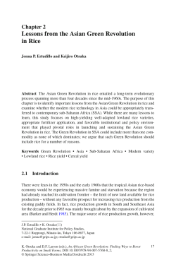 Lessons from the Asian Green Revolution in Rice