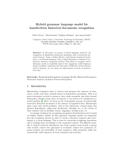 Hybrid grammar language model for handwritten historical