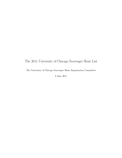 The 2011 University of Chicago Scavenger Hunt List