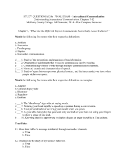 STUDY QUESTIONS (120): FINAL EXAM &ndash; Intercultural