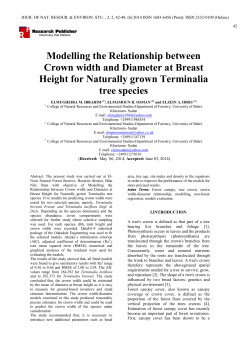 Modelling the Relationship between Crown width and Diameter at
