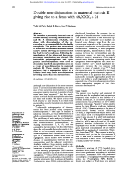 Double non-disjunction in maternal meiosis II giving rise to a fetus