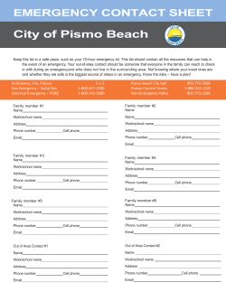 Emergency Contact Sheet