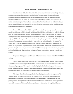 A Case against the Tripartite Model for Iraq