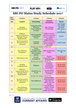 SBI PO Mains Study Schedule as PDF