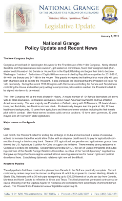 National Grange Legislative Policy Update