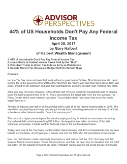 44% of US Households Don`t Pay Any Federal Income Tax