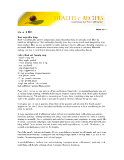Issue # 547 March 10, 2015 Root Vegetable Soup Root vegetables
