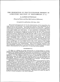 THE PROPORTION OF FRUCTO-FURANOSE PRESENT IN d