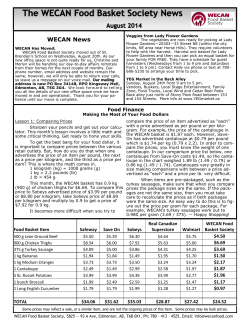 August 2014 - WECAN Food Baskets