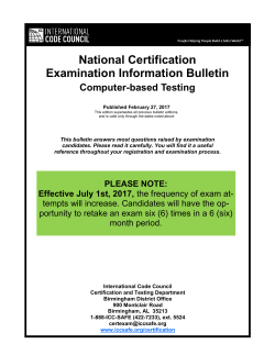 ICC National Certification Examination Information Bulletin