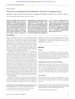 Survivin is not required for the endomitotic cell cycle