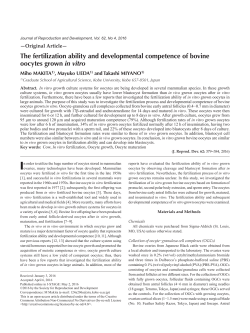 The fertilization ability and developmental