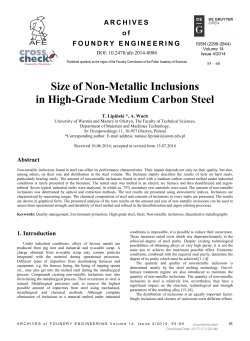 Size of Non-Metallic Inclusions in High