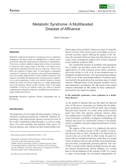 Metabolic Syndrome: A Multifaceted Disease of Affluence