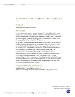BUILDING A SIMPLE REFRACTING TELESCOPE