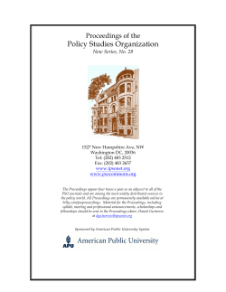 PDF &ndash; Proceedings No. 29 - Policy Studies Organization