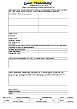 ADDITIONAL FOOD CHAIN INFORMATION FOR