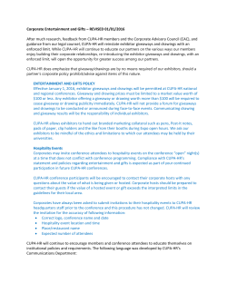 Corporate Entertainment and Gifts &ndash; REVISED 01/01 - CUPA-HR
