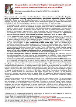 Hungary: Latest amendments &ldquo;legalise&rdquo; extrajudicial push