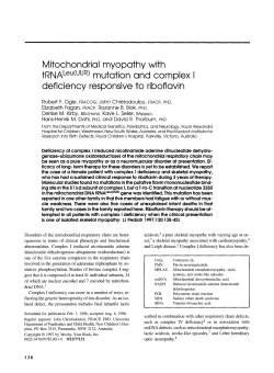 Mitochondrial myopathy with tRNA Leu(uuR) mutation and
