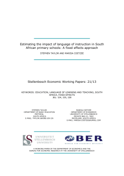 Estimating the impact of language of instruction in South African