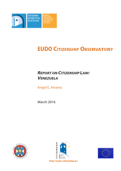 eudo citizenship observatory report on citizenship law: venezuela
