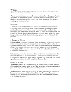 Mediums 2 Types of Waves Parts of Waves