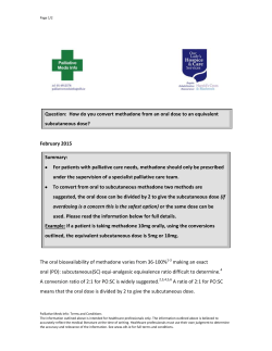 How do you convert methadone from an oral dose to a