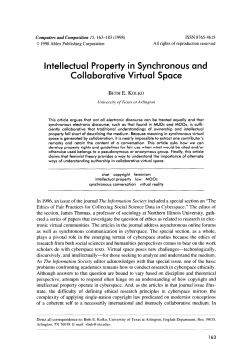 Intellectual Property in Synchronous and Collaborative Virtual Space
