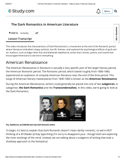 The Dark Romantics in American Literature &ndash; Video