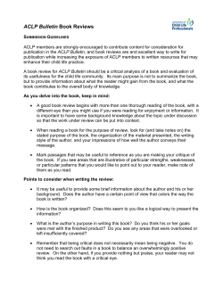 Book Review Guidelines