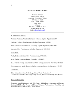 joshua david gonsalves - American University of Beirut