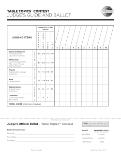 Judge`s guide and Ballot - Toastmasters International