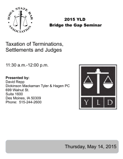 Taxation of Terminations, Settlements and Judges