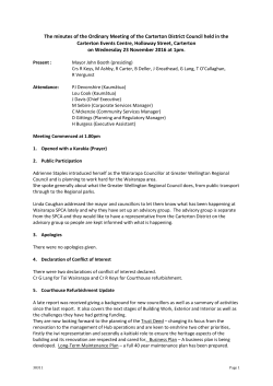 The minutes of the Ordinary Meeting of the Carterton District Council